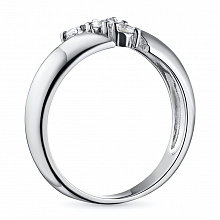 Sterling Silver Ring with 3 Round-Cut Lab-Created Diamonds 0.25 CT.TW