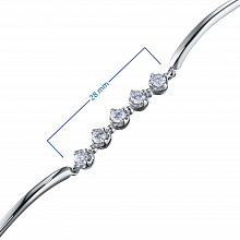 14K White Gold Bracelet with 5 Round-Cut Lab-Created Diamonds 0.549 CT.TW