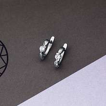 14K White Gold Earrings with 2 Round-Cut Lab-Created Diamonds 0.346 CT.TW