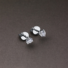 14K White Gold Earring Studs with 2 Round-Cut Lab-Created Diamonds 0.515 CT.TW