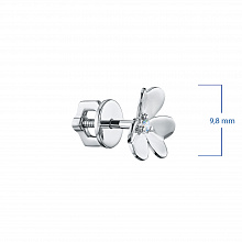 Sterling Silver Earring Studs with 2 Round-Cut Lab-Created Diamonds 0.048 CT.TW