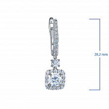 14K White Gold Earrings with 54 Round-Cut Lab-Created Diamonds 1.866 CT.TW