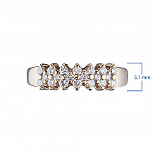 14K Rose Gold Ring with 20 Round-Cut Lab-Created Diamonds 0.306 CT.TW
