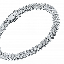 14K White Gold Bracelet with 281 Round-Cut Lab-Created Diamonds 4.145 CT.TW