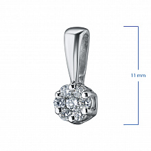 14K White Gold Pendant with 7 Round-Cut Lab-Created Diamonds 0.106 CT.TW