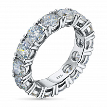 14K White Gold Ring with 14 Round-Cut Lab-Created Diamonds 5.943 CT.TW