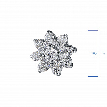 14K White Gold Earring Studs with 34 Round-Cut Lab-Created Diamonds 1.48 CT.TW