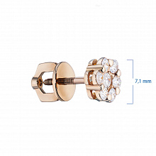 14K Rose Gold Earring Studs with 14 Round-Cut Lab-Created Diamonds 0.667 CT.TW