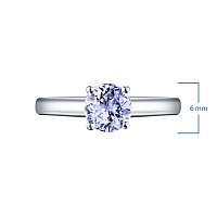 Sterling Silver Ring with 1 Round-Cut Tanzanite 0.849 CT.TW - изображение 2