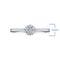 Sterling Silver Ring with 7 Round-Cut Lab-Created Diamonds 0.107 CT.TW - изображение 7