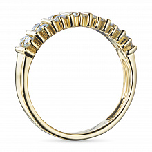 14K Yellow Gold Ring with 14 Round-Cut Lab-Created Diamonds 0.464 CT.TW