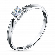 Sterling Silver Ring with 1 Round-Cut Lab-Created Diamond 0.173 CT.TW
