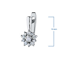 Sterling Silver Earrings with 22 Round-Cut Lab-Created Diamonds 0.411 CT.TW - изображение 2