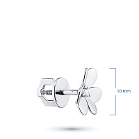 14K White Gold Earring Studs with 2 Round-Cut Lab-Created Diamonds 0.052 CT.TW - изображение 2