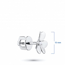14K White Gold Earring Studs with 2 Round-Cut Lab-Created Diamonds 0.032 CT.TW