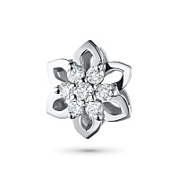 Sterling Silver Pendant with 7 Round-Cut Lab-Created Diamonds 0.141 CT.TW - изображение 1