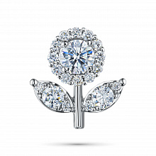 Sterling Silver Pendant with 19 Round-Cut Lab-Created Diamonds 0.576 CT.TW