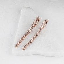 14K Rose Gold Earrings with 98 Round-Cut Lab-Created Diamonds 0.97 CT.TW