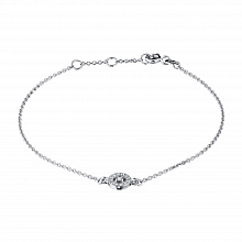 14K White Gold Bracelet with 13 Round-Cut Lab-Created Diamonds 0.096 CT.TW