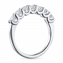 14K White Gold Ring with 7 Round-Cut Lab-Created Diamonds 0.818 CT.TW