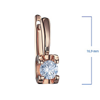 Rose Gold Earrings with 2 Round-Cut Lab-Created Diamonds 1.892 CT.TW - изображение 2