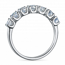 14K White Gold Ring with 7 Round-Cut Lab-Created Diamonds 1.024 CT.TW