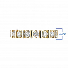 14K Yellow Gold Ring with 17 Round-Cut Lab-Created Diamonds 1.122 CT.TW