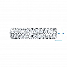 14K White Gold Ring with 66 Round-Cut Lab-Created Diamonds 0.569 CT.TW