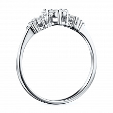 14K White Gold Ring with 13 Round-Cut Lab-Created Diamonds 0.384 CT.TW