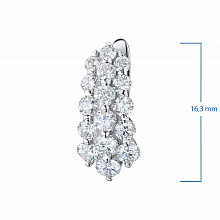 14K White Gold Earrings with 32 Round-Cut Lab-Created Diamonds 1.88 CT.TW