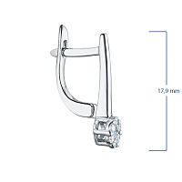 Sterling Silver Earrings with 14 Round-Cut Lab-Created Diamonds 0.172 CT.TW - изображение 2