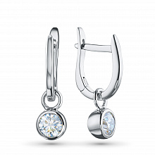14K White Gold Earrings with 2 Round-Cut Lab-Created Diamonds 1.024 CT.TW