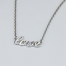 Sterling Silver Necklace with 1 Round-Cut Lab-Created Diamond 0.008 CT.TW