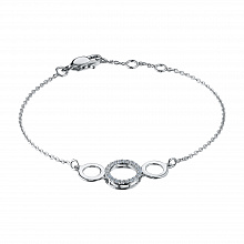 Sterling Silver Bracelet with 20 Round-Cut Lab-Created Diamonds 0.223 CT.TW
