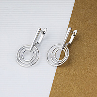 Sterling Silver Earrings with 6 Round-Cut Lab-Created Diamonds 0.059 CT.TW - изображение 4