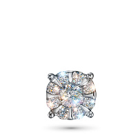 14K White Gold Pendant with 9 Round-Cut Lab-Created Diamonds 0.321 CT.TW - изображение 1