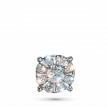 14K White Gold Pendant with 9 Round-Cut Lab-Created Diamonds 0.346 CT.TW