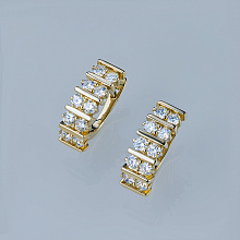 14K Yellow Gold Earrings with 20 Round-Cut Lab-Created Diamonds 1.237 CT.TW