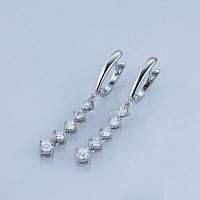 14K White Gold Earrings with 10 Round-Cut Lab-Created Diamonds 1.38 CT.TW - изображение 4