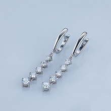 14K White Gold Earrings with 10 Round-Cut Lab-Created Diamonds 1.279 CT.TW