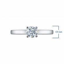 14K White Gold Ring with 1 Round-Cut Lab-Created Diamond 0.745 CT.TW