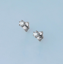 Sterling Silver Earring Studs with 2 Round-Cut Lab-Created Diamonds 0.303 CT.TW