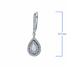 14K White Gold Earrings with 114 Round-Cut Lab-Created Diamonds 1.072 CT.TW