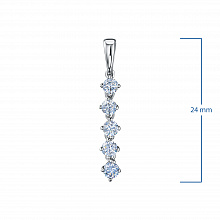 Sterling Silver Pendant with 5 Round-Cut Lab-Created Diamonds 0.603 CT.TW