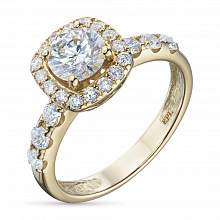 Yellow Gold Ring with 23 Round-Cut Lab-Created Diamonds 1.338 CT.TW