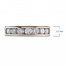 14K Rose Gold Ring with 7 Round-Cut Lab-Created Diamonds 0.857 CT.TW