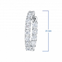 14K White Gold Earrings with 30 Round-Cut Lab-Created Diamonds 5.118 CT.TW