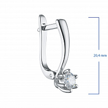 14K White Gold Earrings with 2 Round-Cut Lab-Created Diamonds 0.915 CT.TW