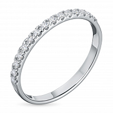 14K White Gold Ring with 15 Round-Cut Lab-Created Diamonds 0.137 CT.TW