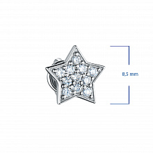 Sterling Silver Earring Studs with 22 Round-Cut Lab-Created Diamonds 0.263 CT.TW